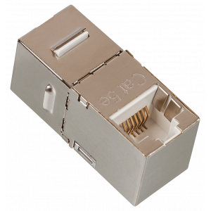 RJ-45 socket coupler, shielded, 90 degrees, category 5E, Keystone form-factor